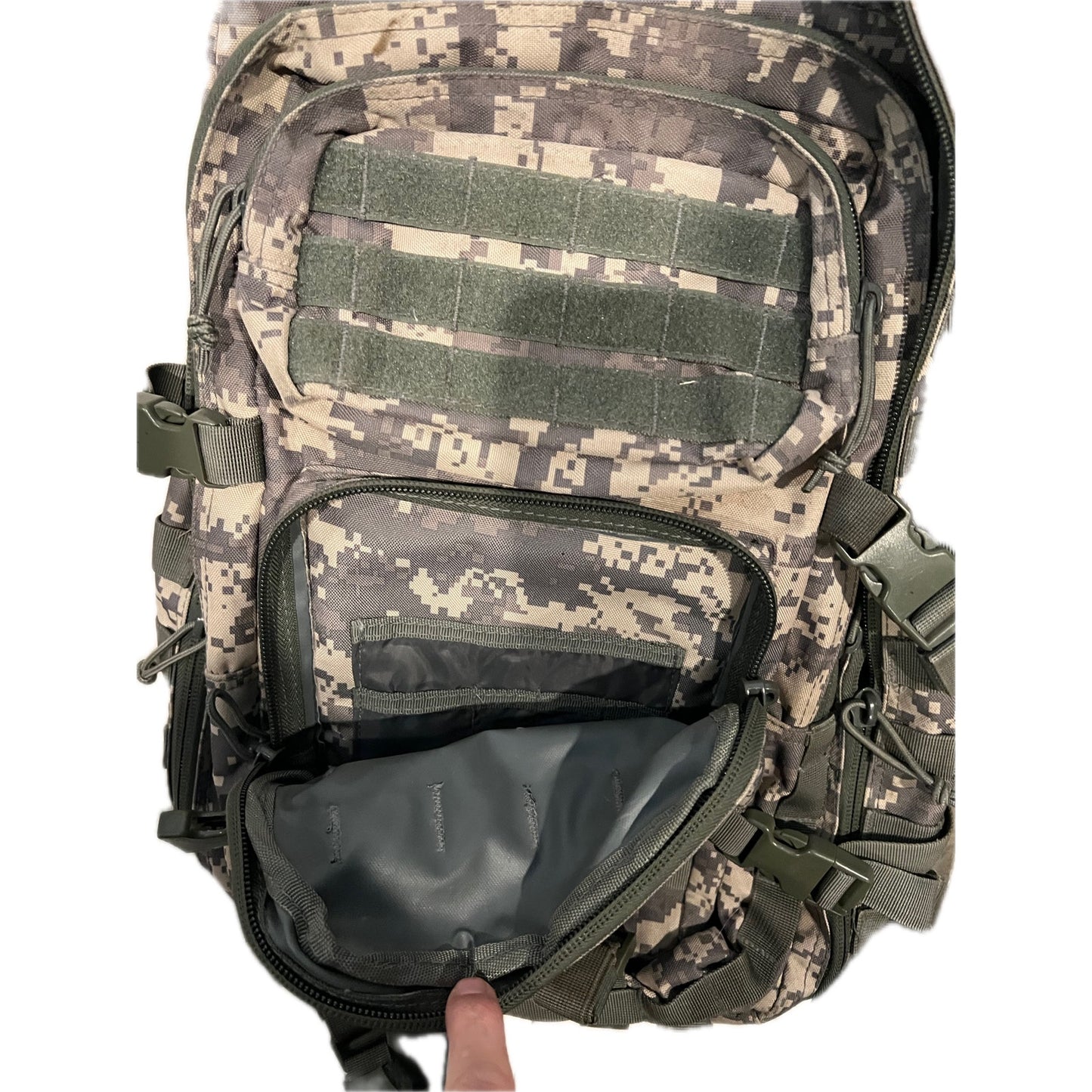 No Label Green Brown Camo XL Tactical Backpack