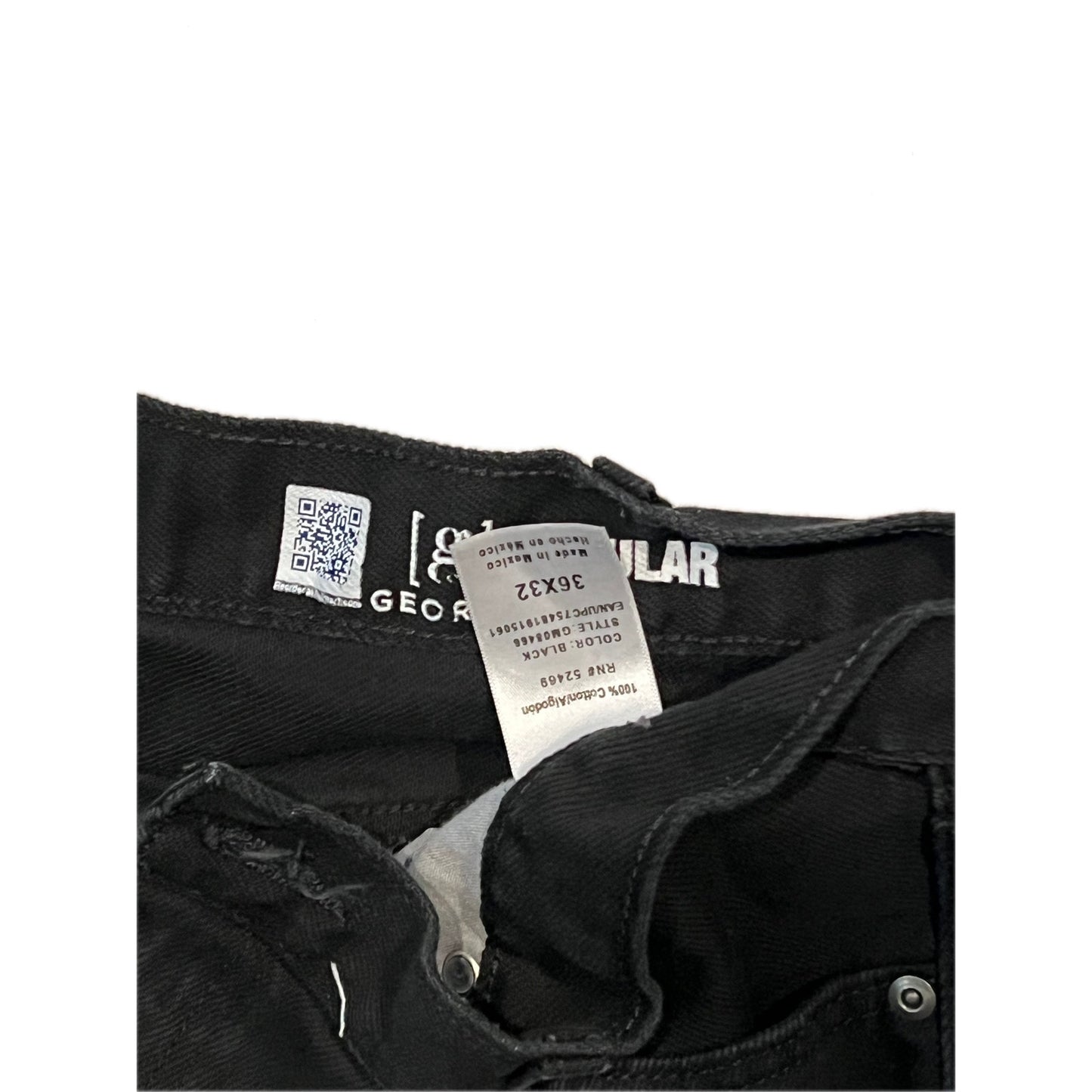 George Regular Black Jeans Mens 36x32