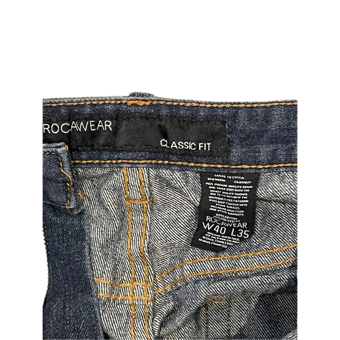 Rocawear Classic Fit Blue Jeans Mens 40x35