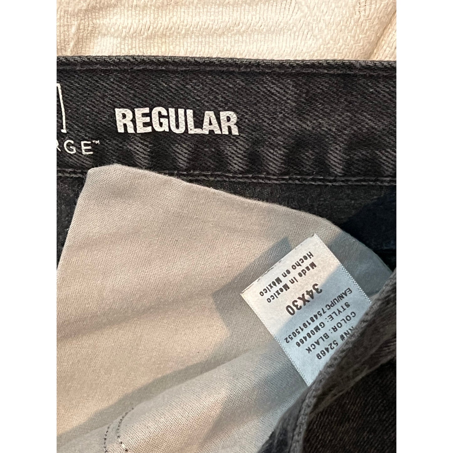 George Regular Black Jeans Mens 34x30