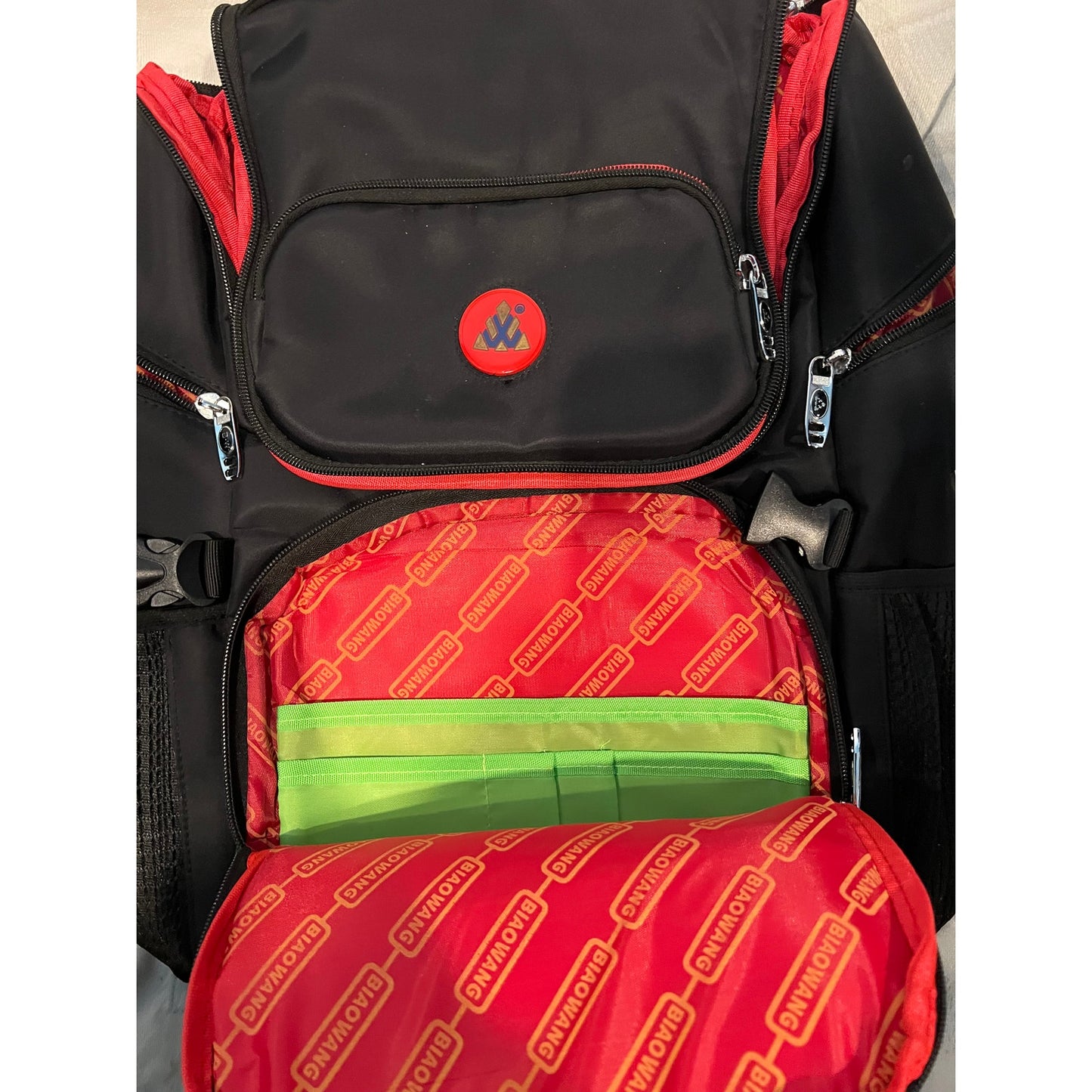 Sac à dos étanche BiaoWang pour ordinateur portable Noir Rouge