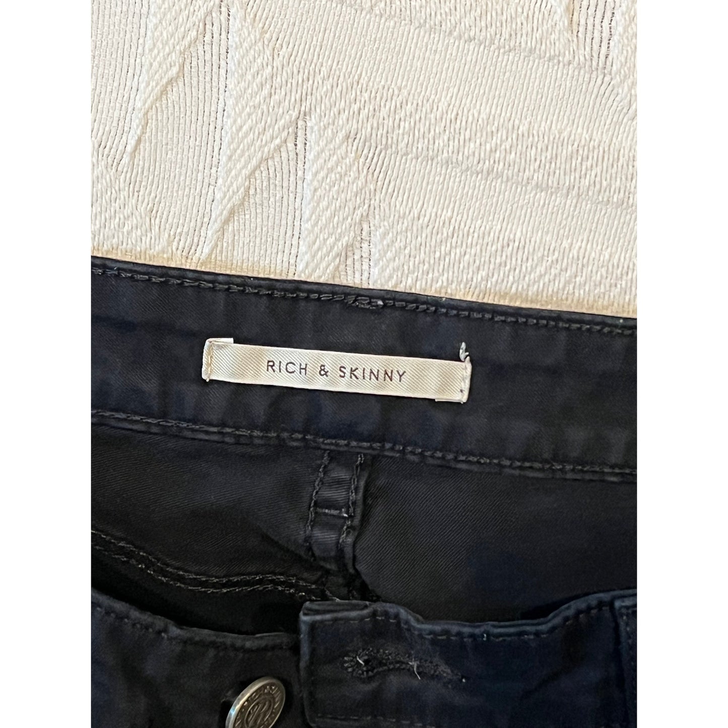 Rich & Skinny Straight Black Jeans Mens 30x30