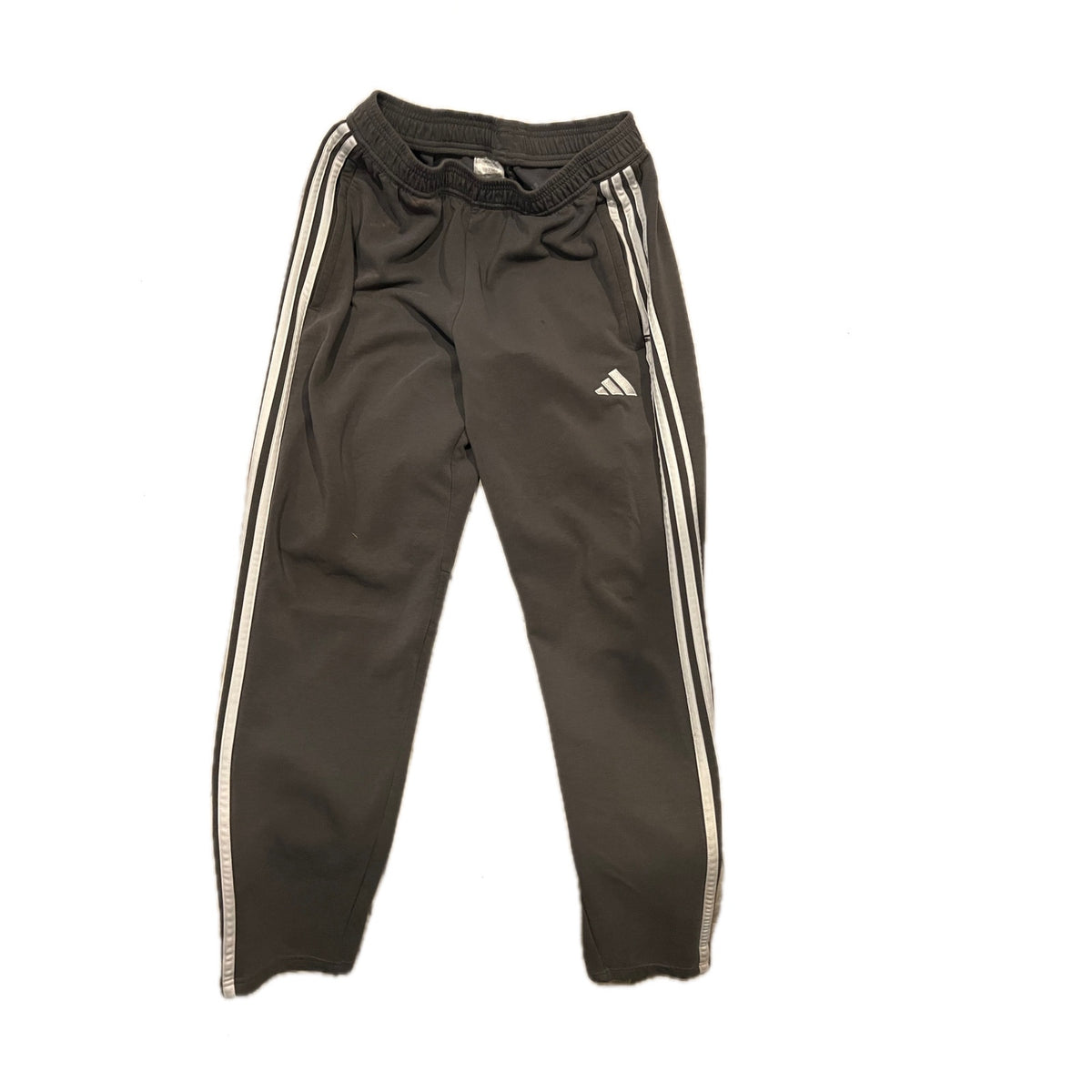 Adidas GRAY White Zippered Ankle Joggers Mens Med