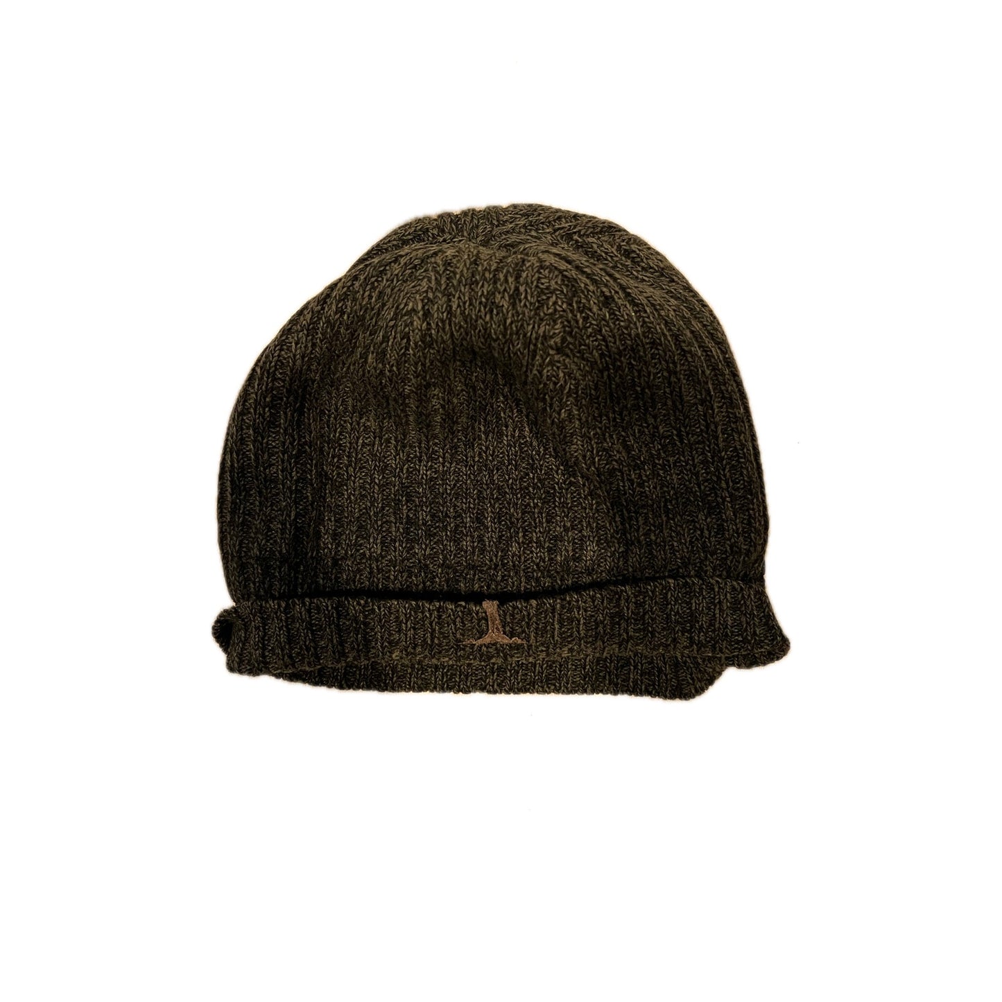 Brown Lined Acrylic Beanie One Size Fits All