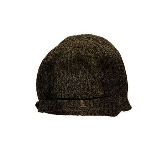Brown Lined Acrylic Beanie One Size Fits All