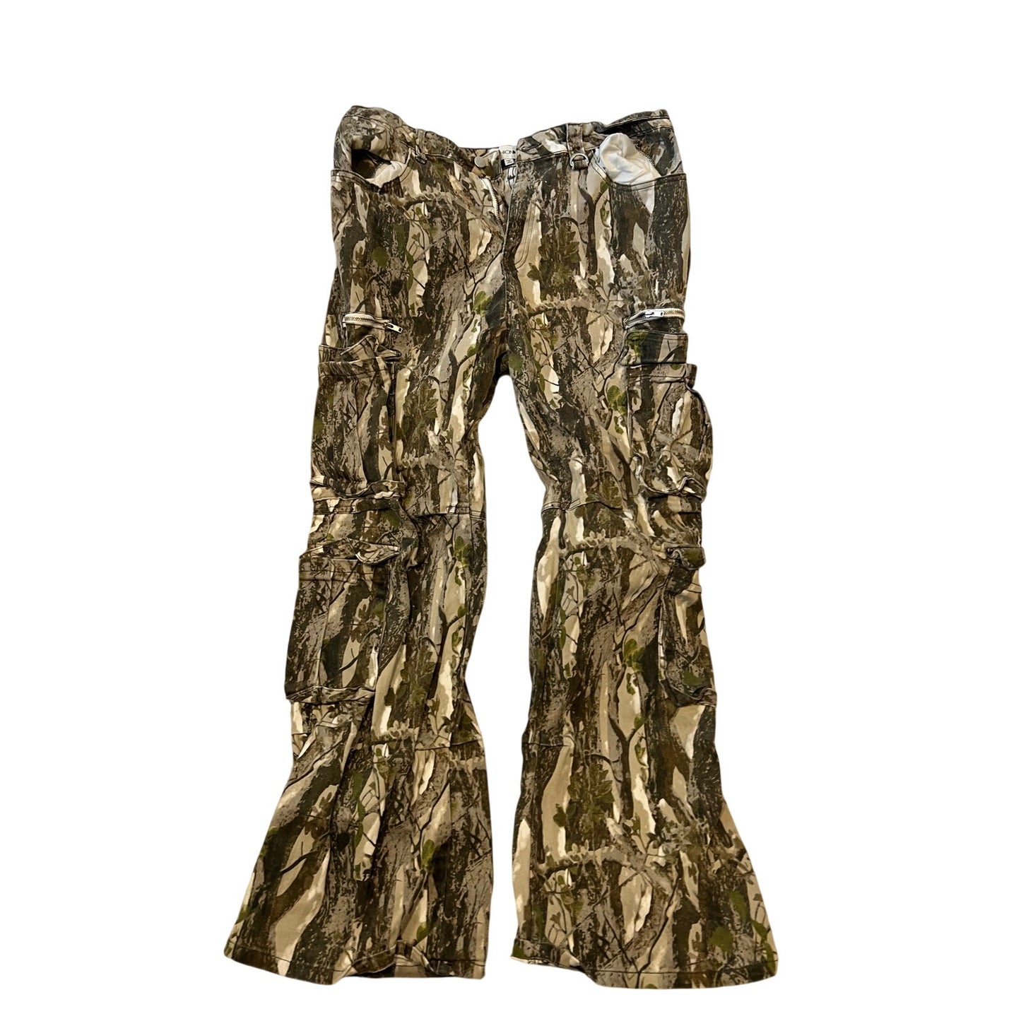 Fashion Nova Flared Cargo Mossy Oak Jeans Mens 32x28