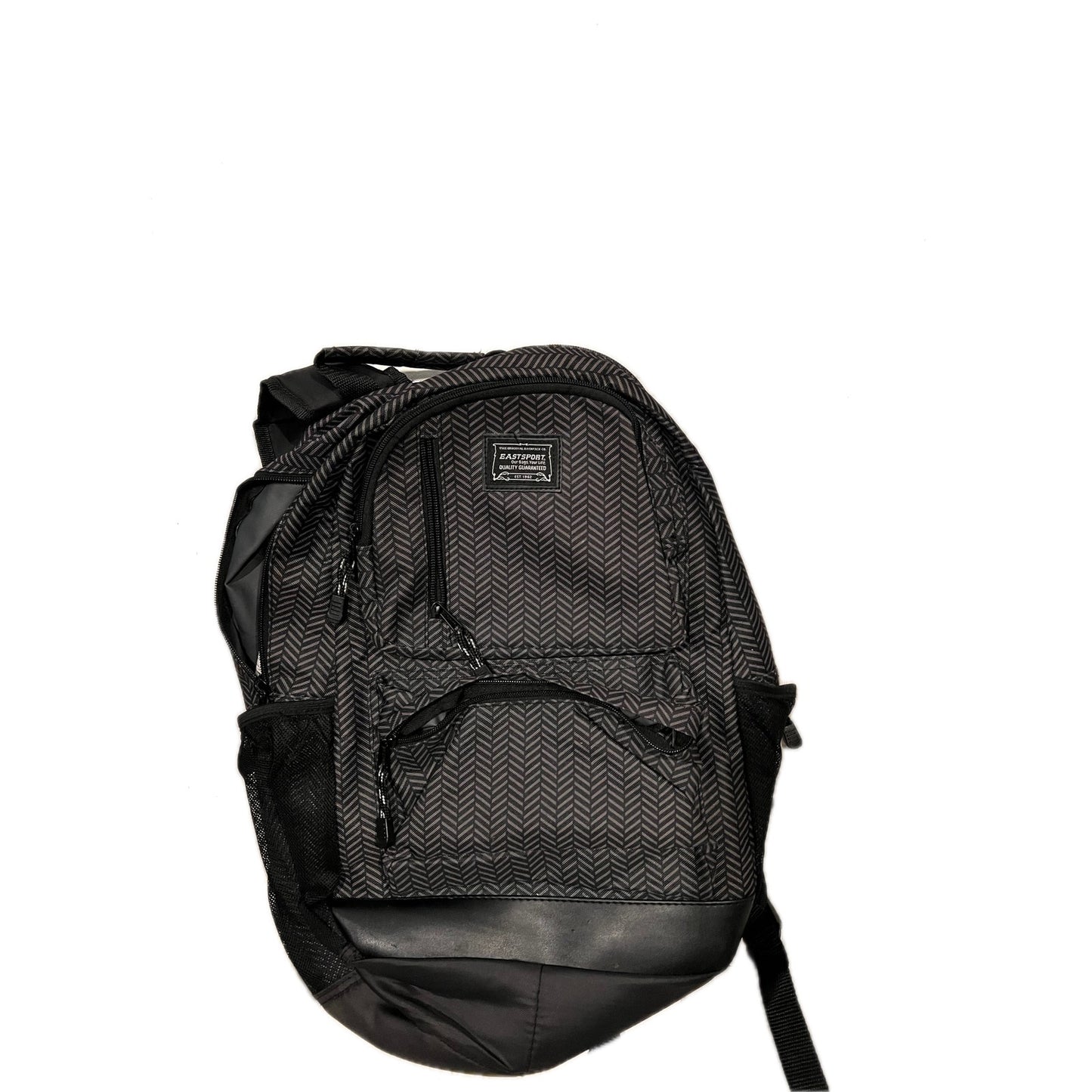 Eastsport Herringbone Black Gray Backpack