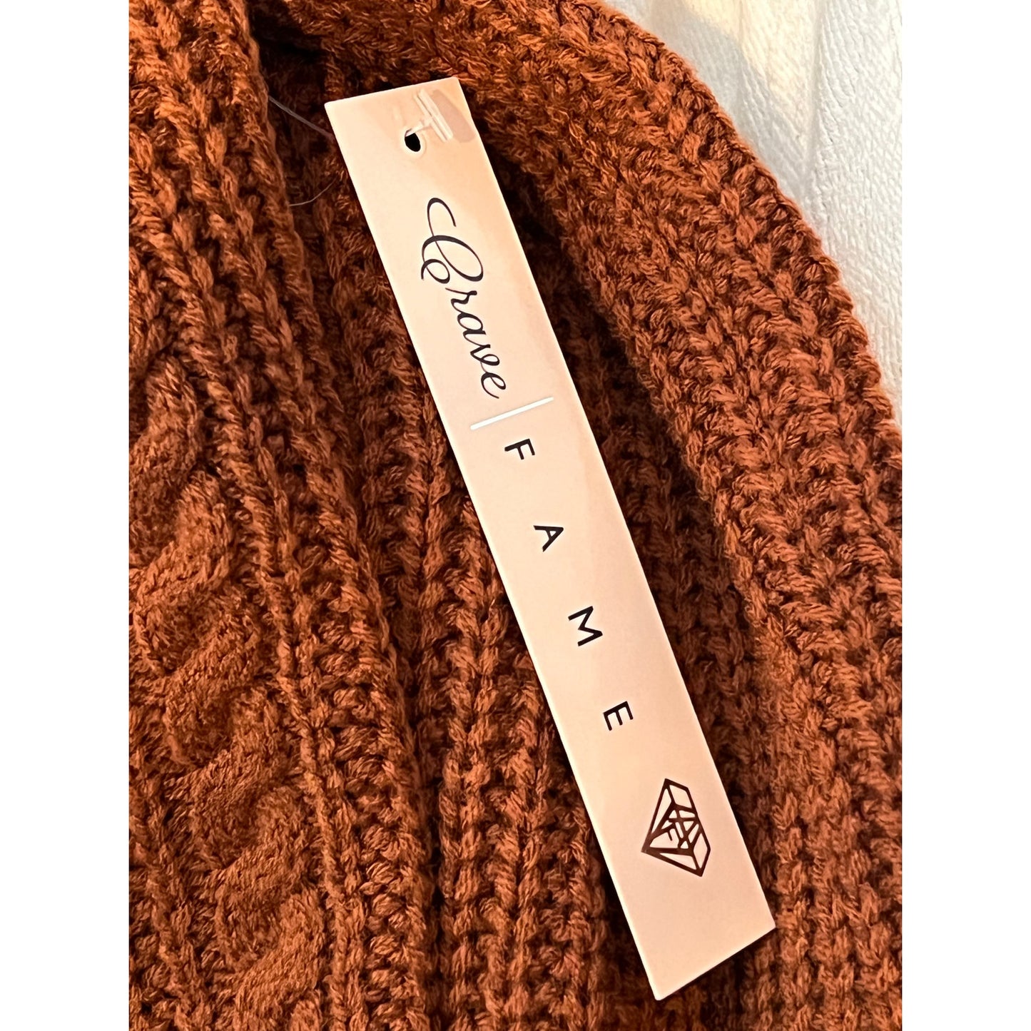 Pull col roulé Crave Fame couleur rouille taille M neuf avec étiquettes