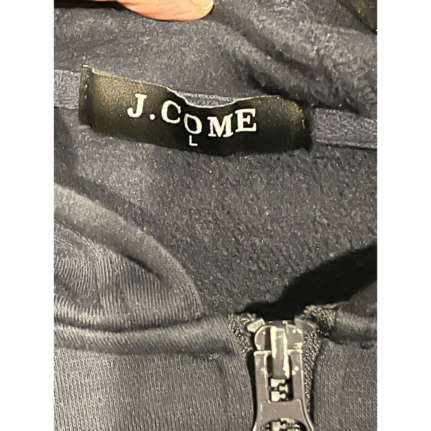 J. Come Black Full Zip Up Hoodie Mens Large