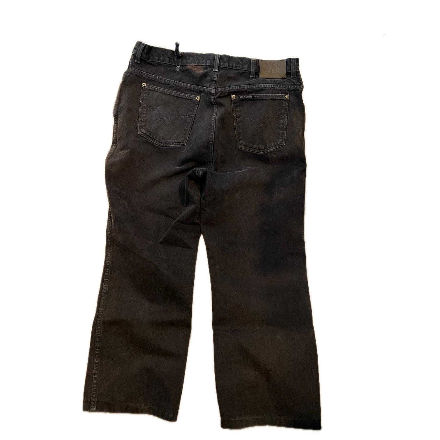 Jean coupe droite noir Harley Davidson pour homme, taille 38x30