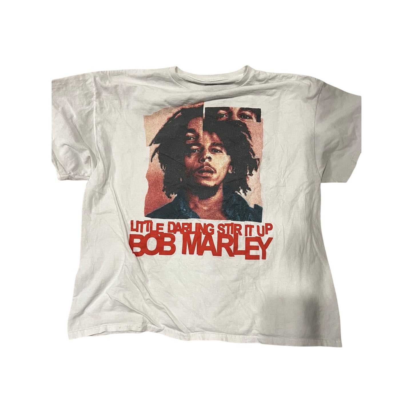 Bob Marley Little Darling Stir It Up White T-Shirt Mens 2XL