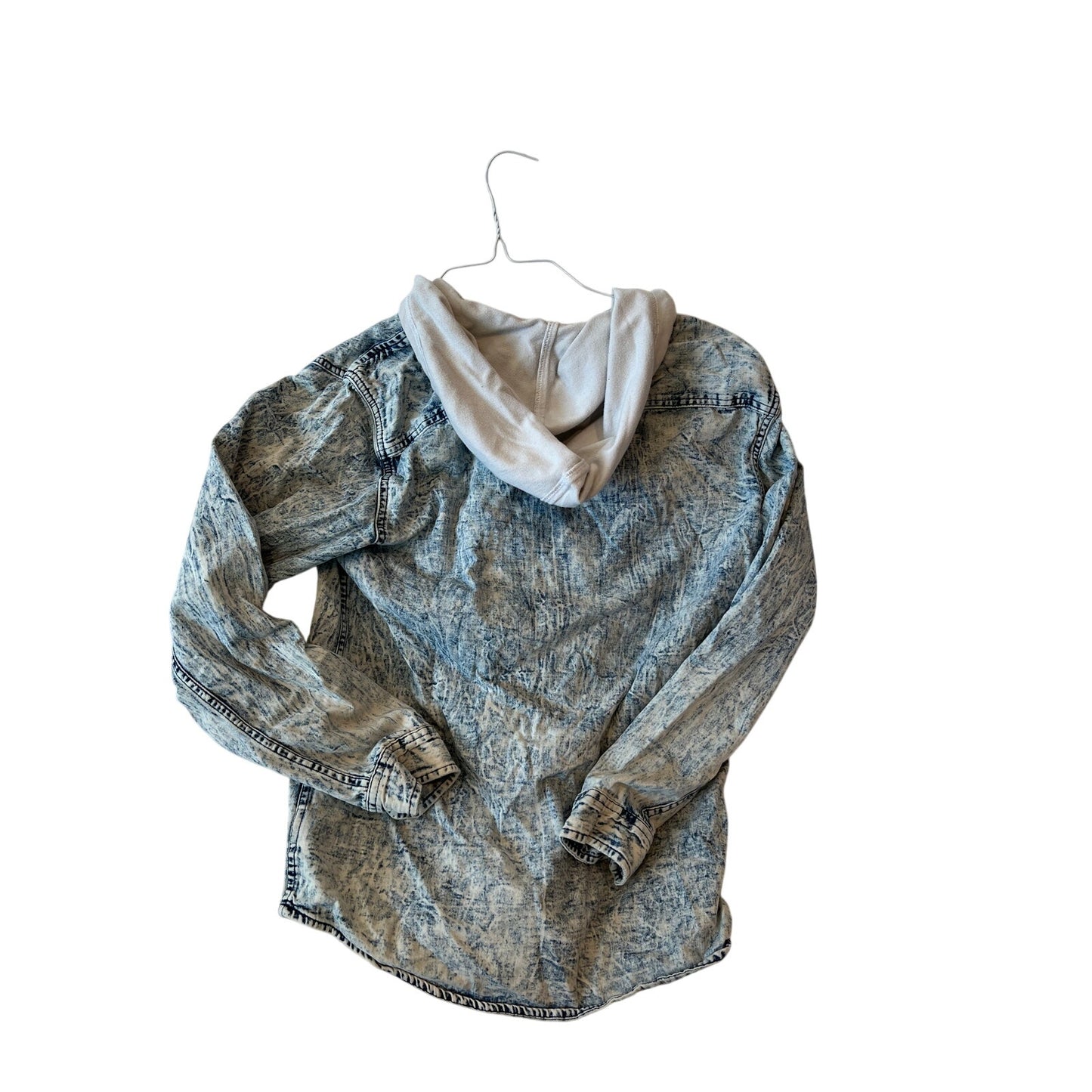 No Boundaries Hooded Jean Shirt Mens S (34-36)