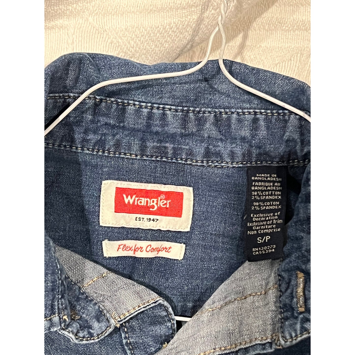 Wrangler Blue Jean Shirt Mens S (34-36)