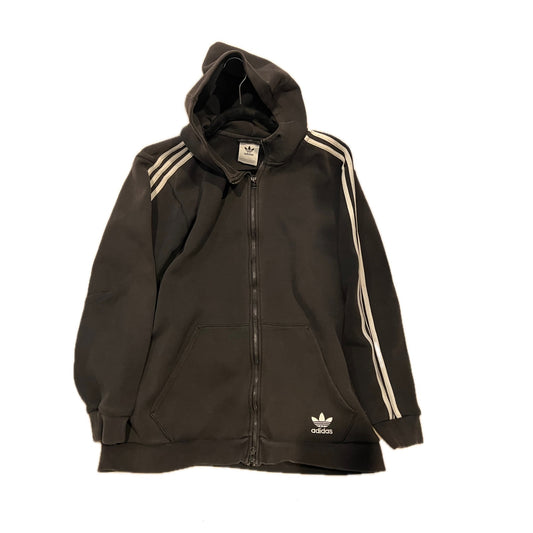Adidas Zip Up Sweatshirt Hoodie Black Mens Large