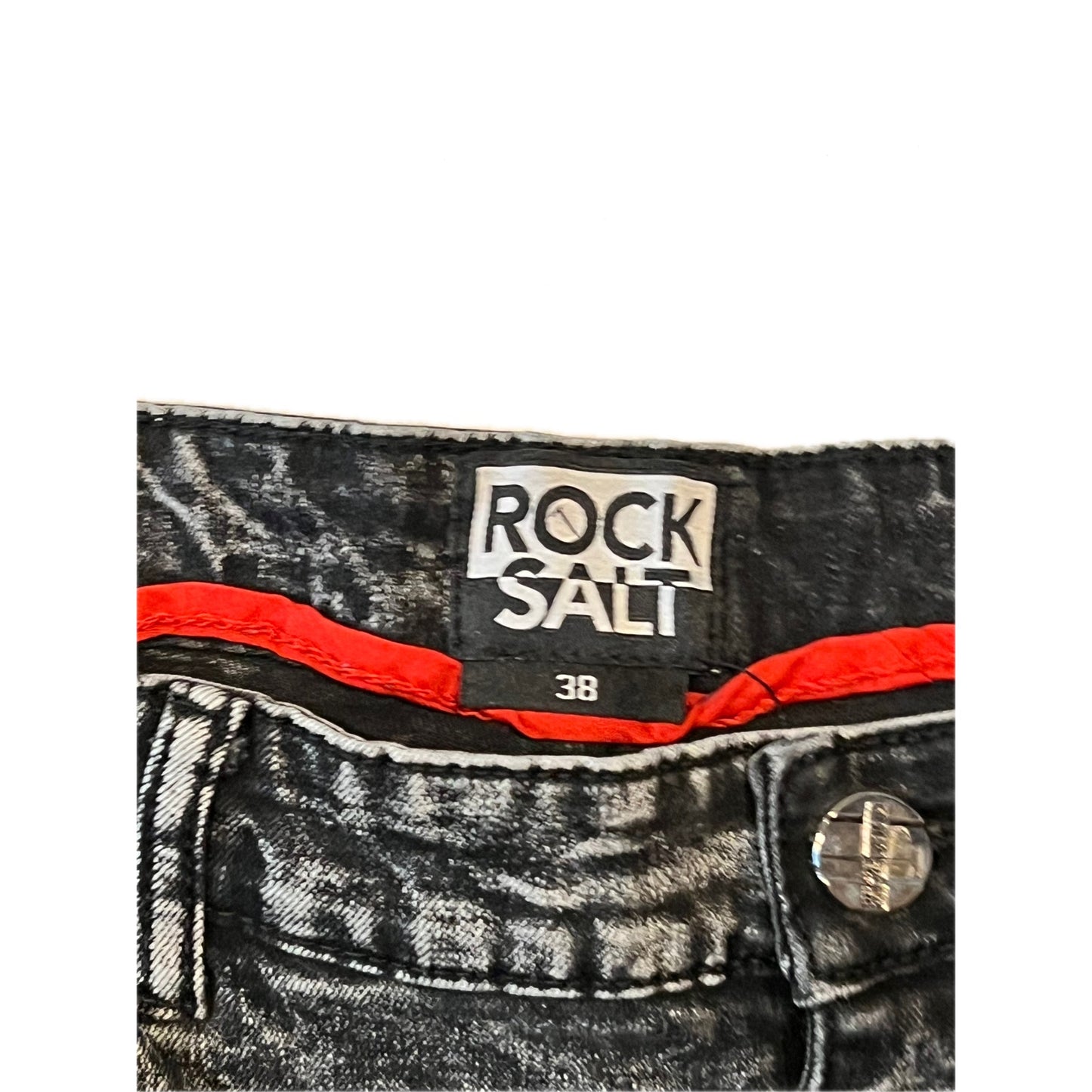 Rock Salt Jeans negros desgastados para hombre 38x31