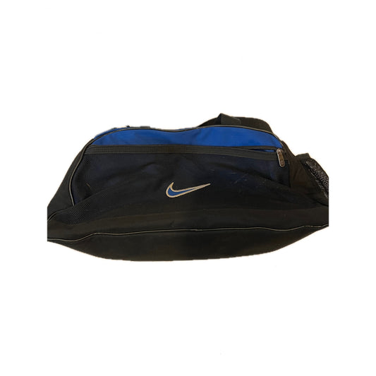 Vintage Nike Blue Black Gym Duffel Bag 18x10x10