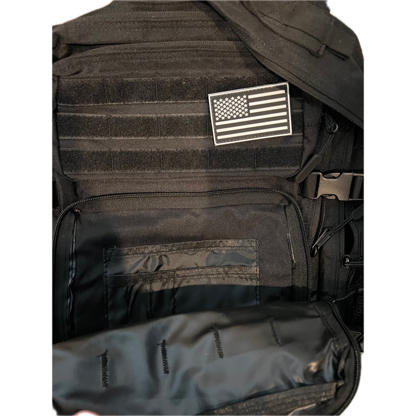 Sac à dos tactique Taoxiaolu avec patch USA, noir, 35L