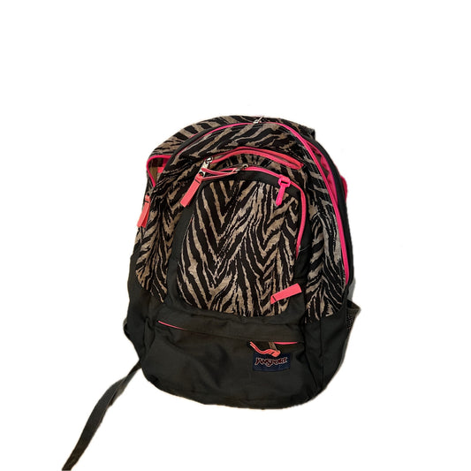 Mochila JanSport cebra y rosa 3 secciones 1950 pulgadas cúbicas