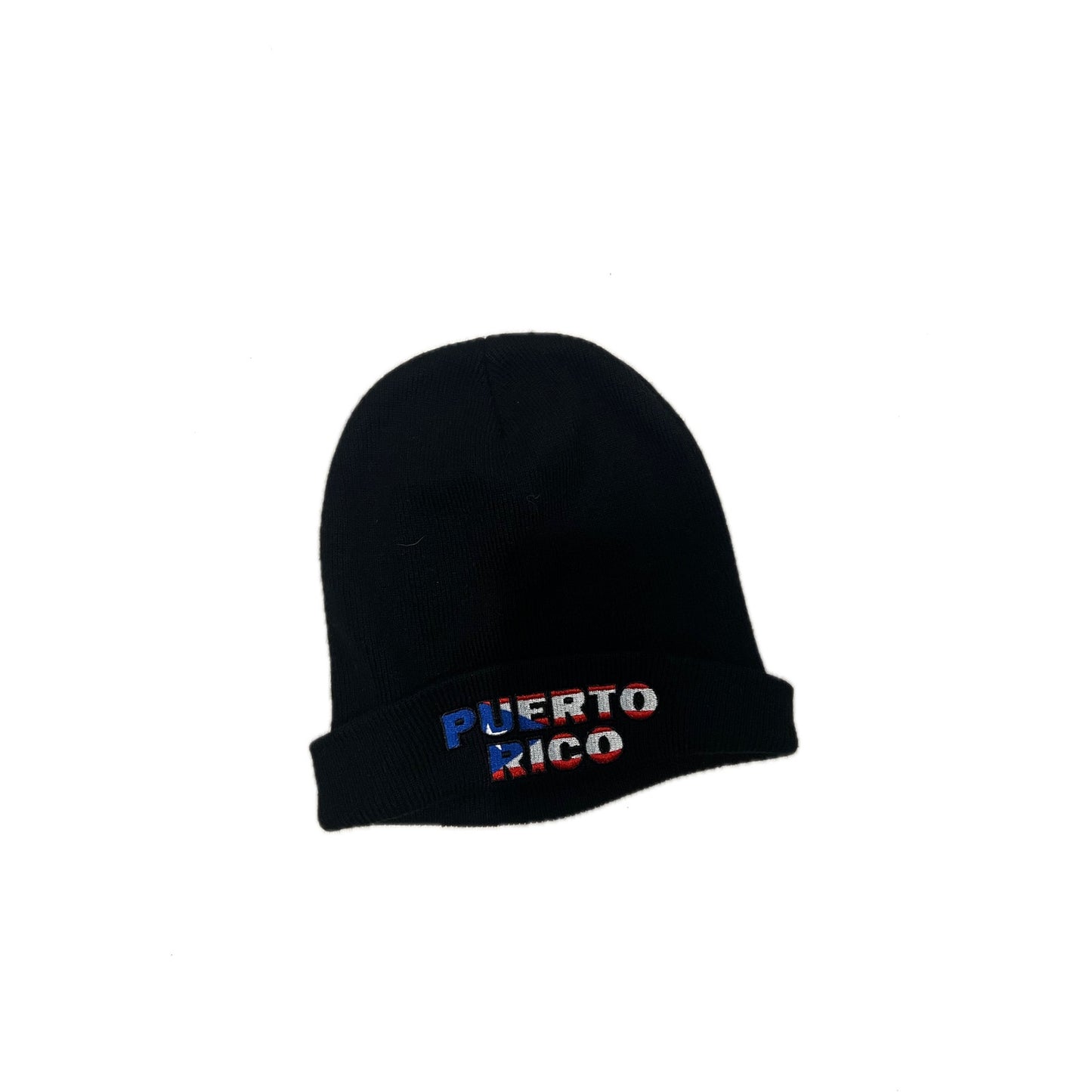 Puerto Rico Black Acrylic Beanie One Size Fits All