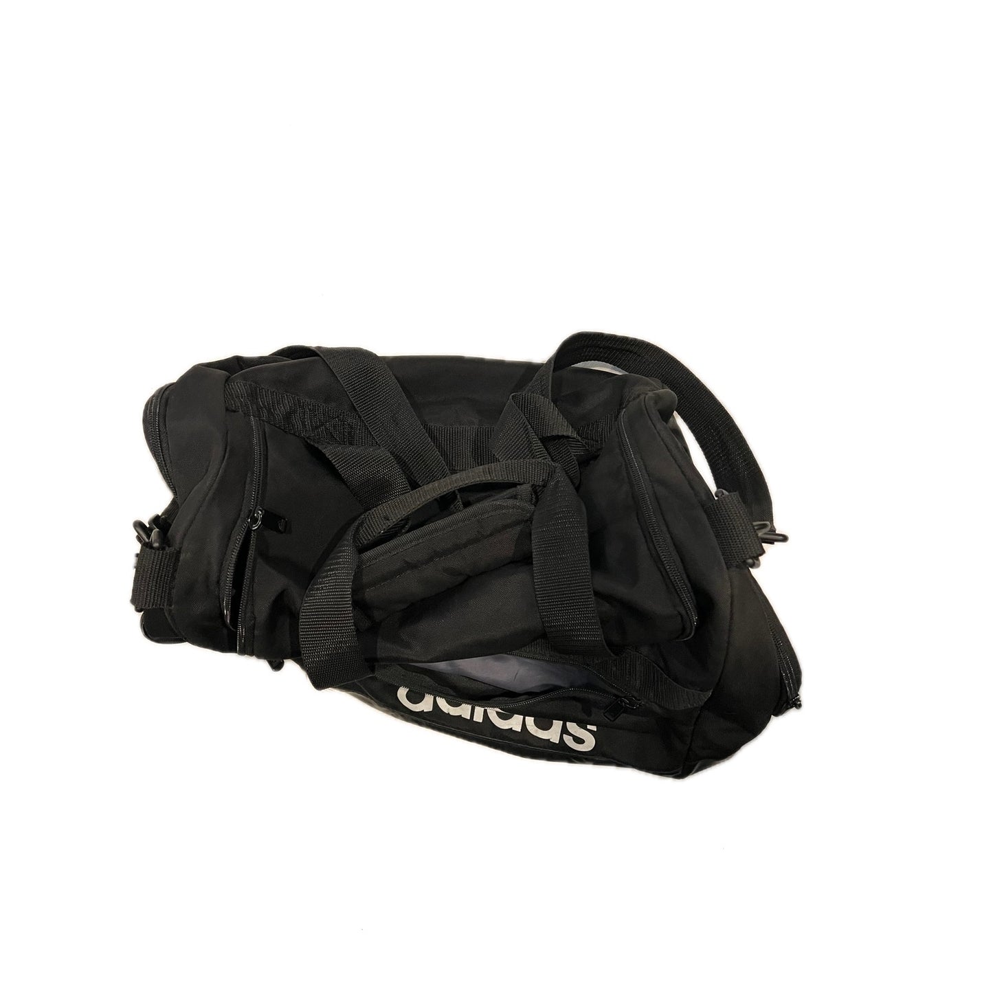 Adidas Faux Leather Medium 18"x12"x10" Black Duffel Gym Bag