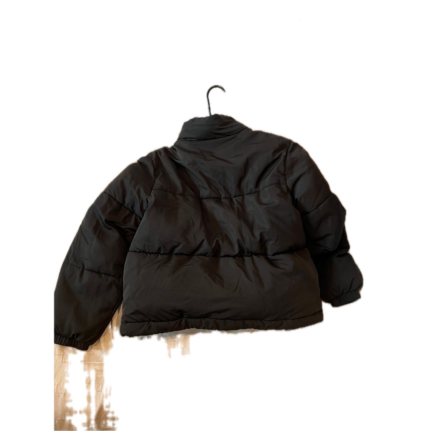 Forever 21 Cropped Puffer Black Jacket Womans M
