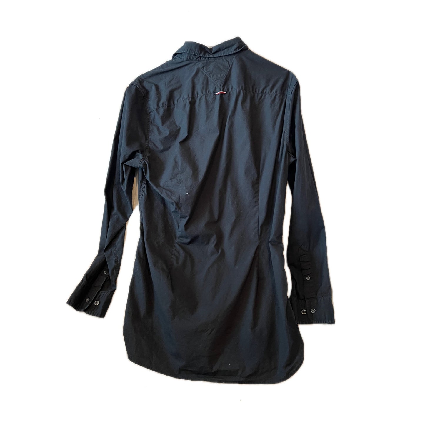 Tommy Hilfiger Black Button Slim Long Sleeve Shirt Mens L