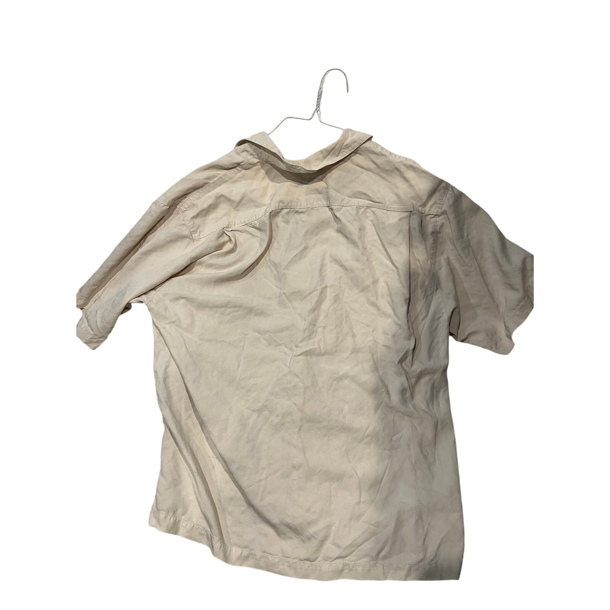 Tommy Bahama Cream Button Up Short Sleeve Shirt Mens XL