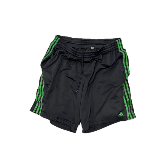 Adidas Athletic Shorts Black Lime Green Mens XL 7"