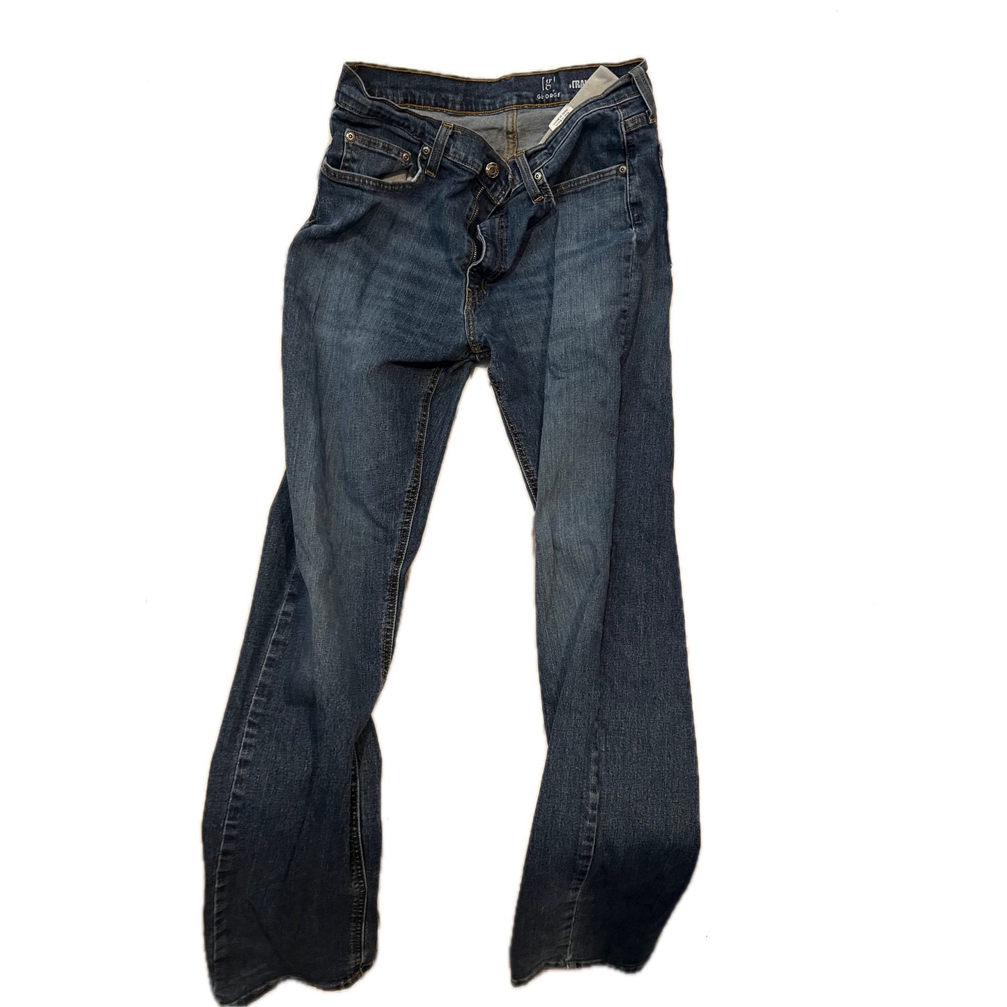 George Blue Straight Jeans Mens 34x34
