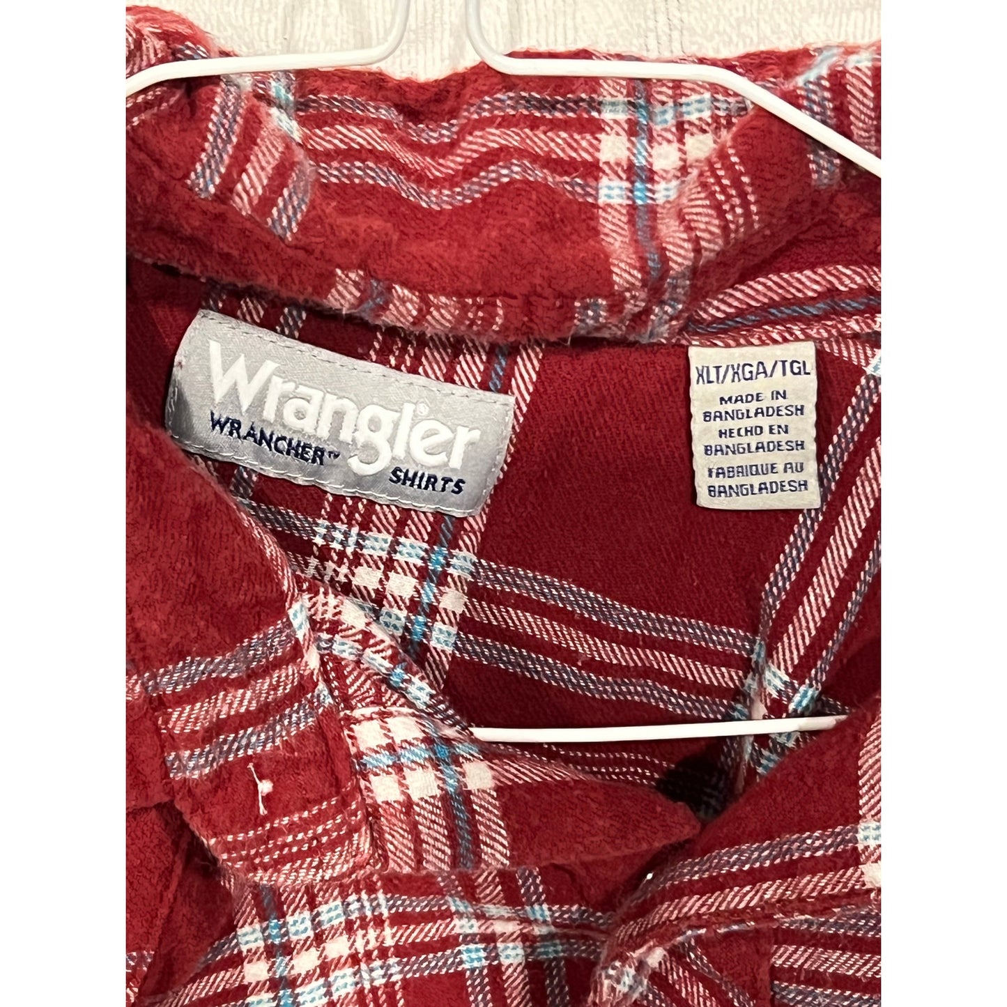 Camisa de franela a cuadros roja Wrangler para hombre XLT