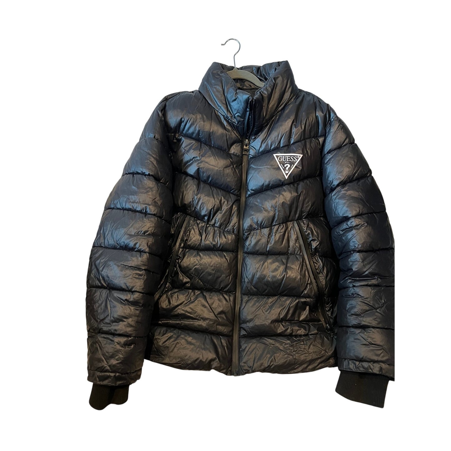 Guess Black Triangle Logo Puffy Jacket 111AN188