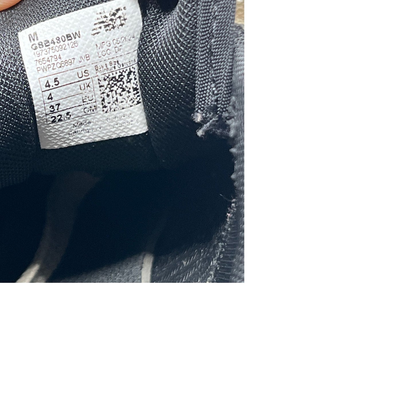 New Balance 480 Black White (GS) Womans 4.5