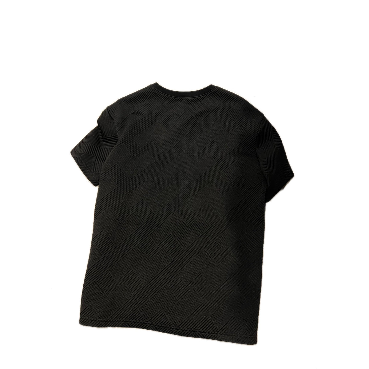 Runcati Cableknit Short Sleeve Pullover Black Mens Medium