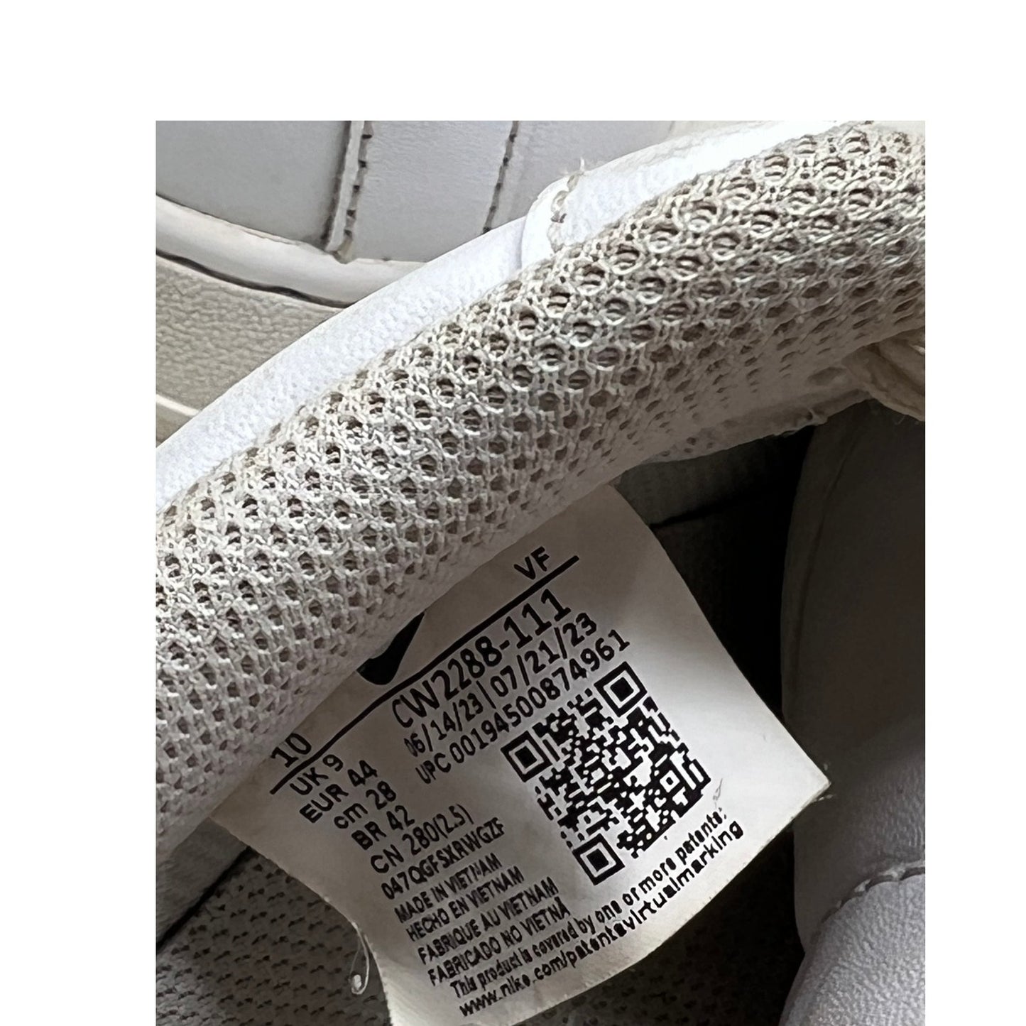 Nike Air Force 1 blancas modelo CW2288-111, talle 10 para hombre