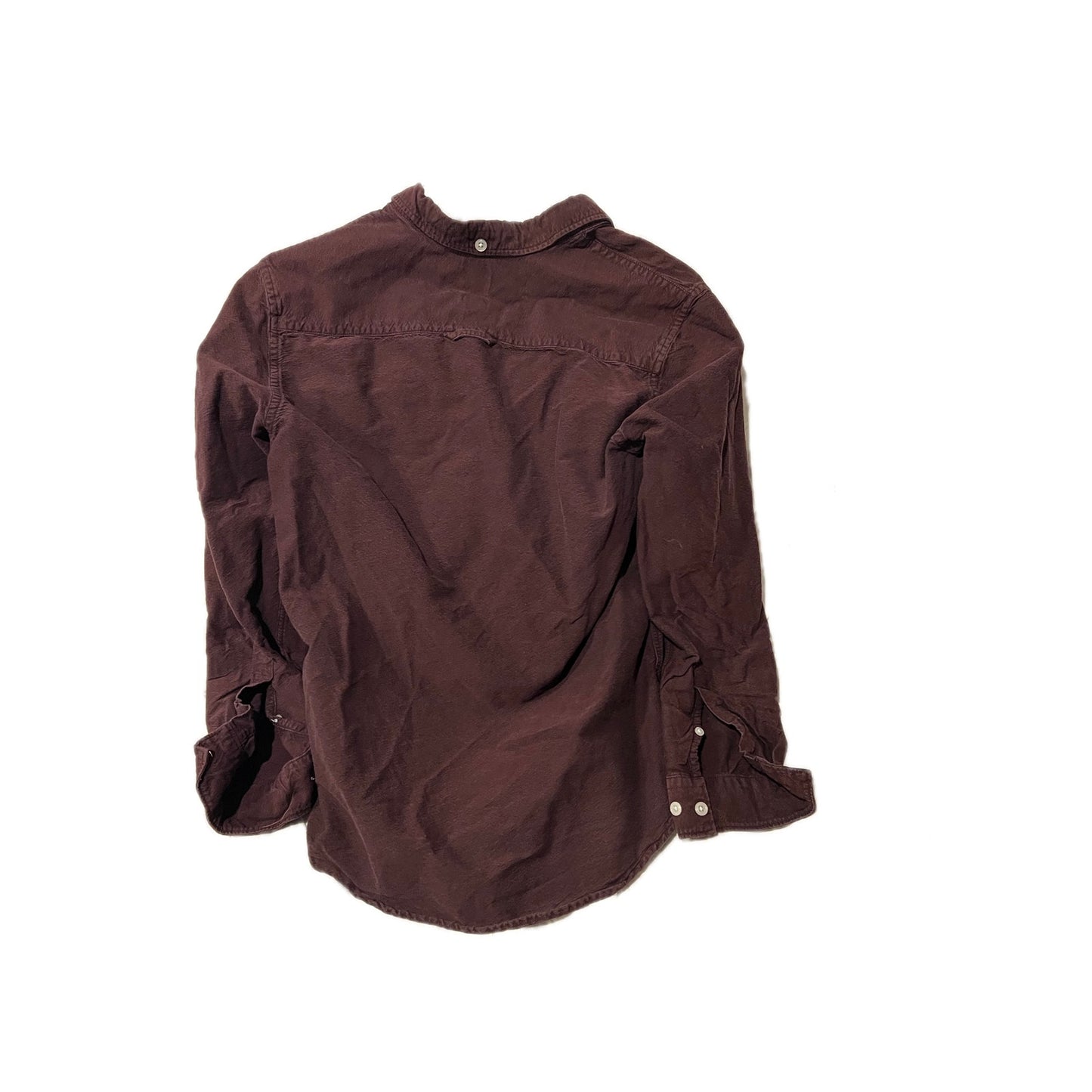 Chemise boutonnée à manches longues bordeaux H&M homme taille S