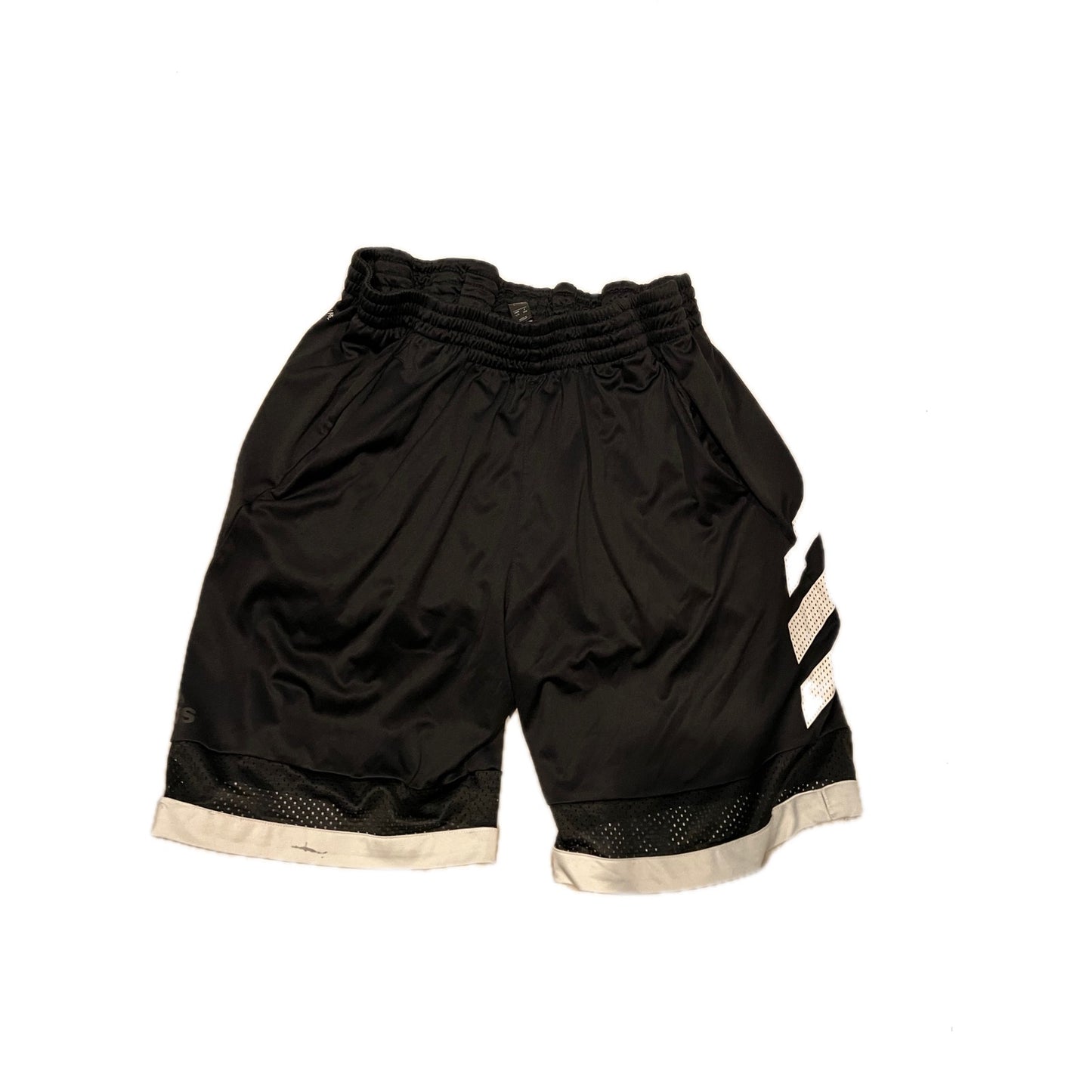 Adidas 3 Stripe Black White Basketball Shorts Mens Large