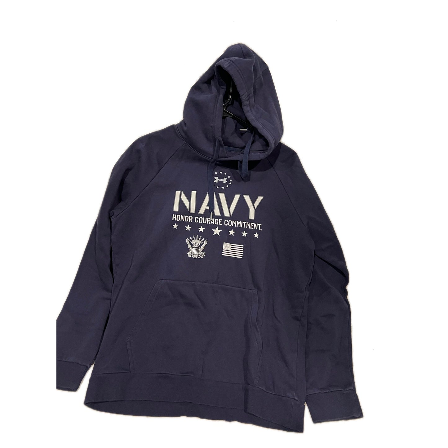 Under Armour US Navy Navy Blue Pullover Hoodie Mens Medium