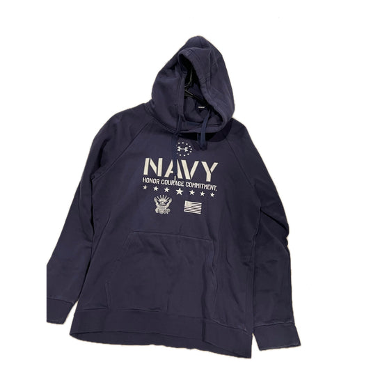 Under Armour US Navy Navy Blue Pullover Hoodie Mens Medium