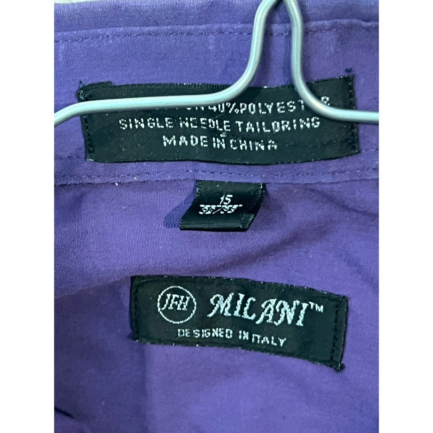 Milani Purple Long Sleeve Dress Shirt 15 32x33