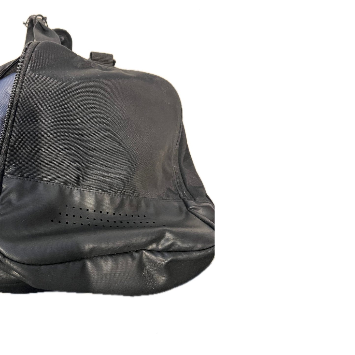 Adidas Faux Leather Medium 22"x10"x10" Black White Gym Bag