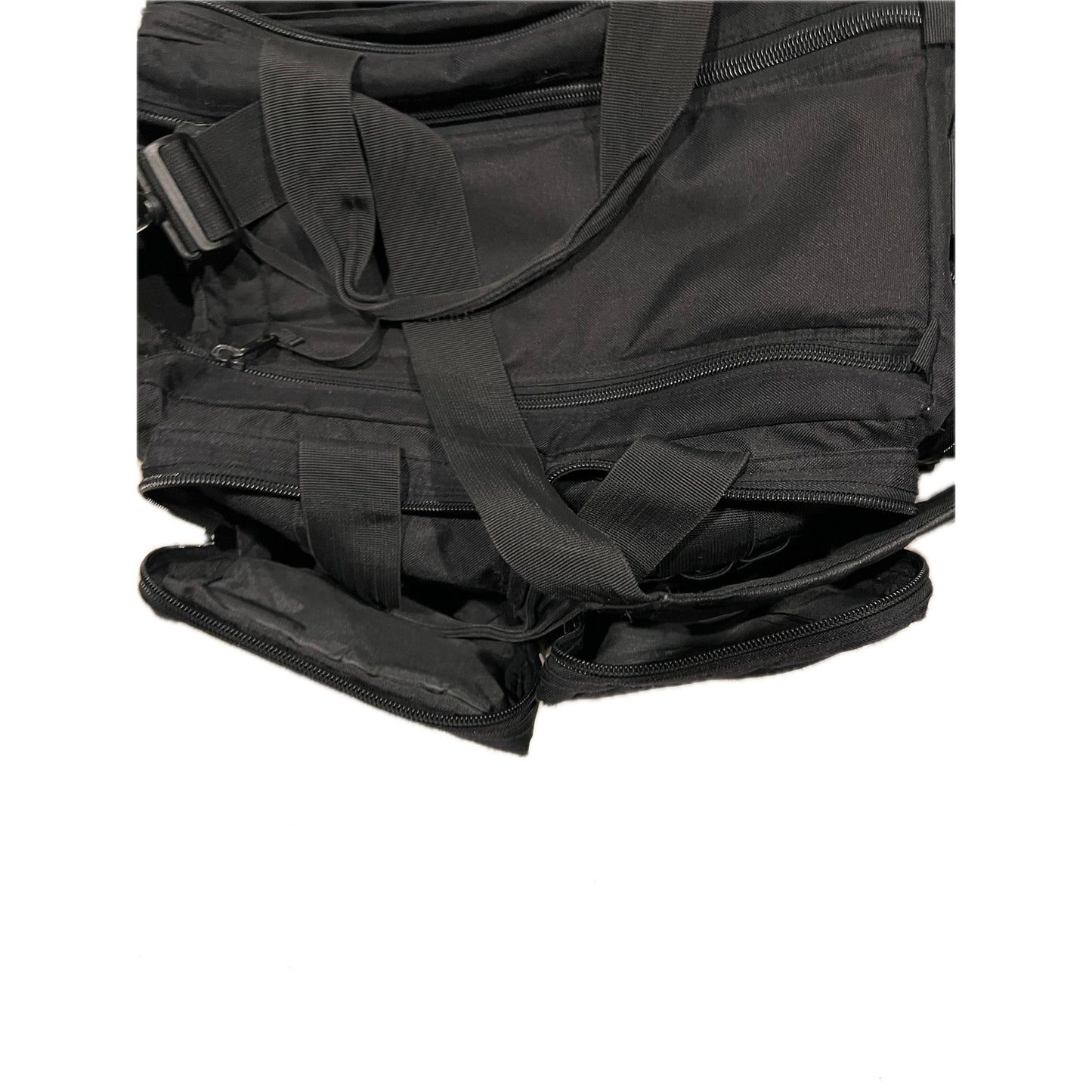 Grand sac polochon tactique en toile noire 50x38x38 cm