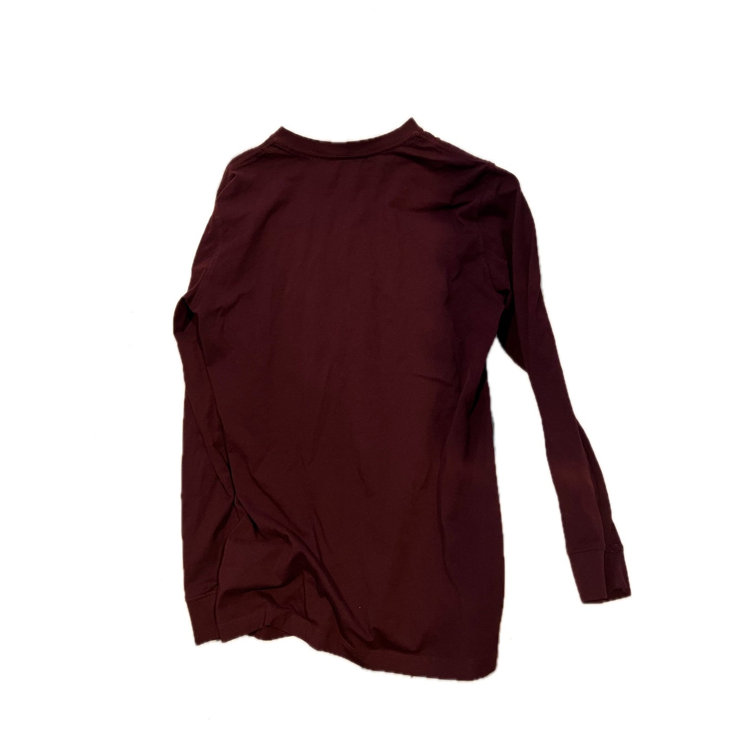 AE T-shirt henley à manches longues bordeaux pour homme, taille M-T