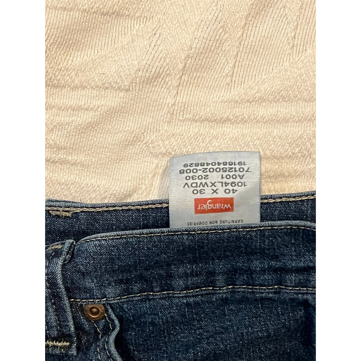 Wrangler Classic Straight Blue Jeans Mens 40x30