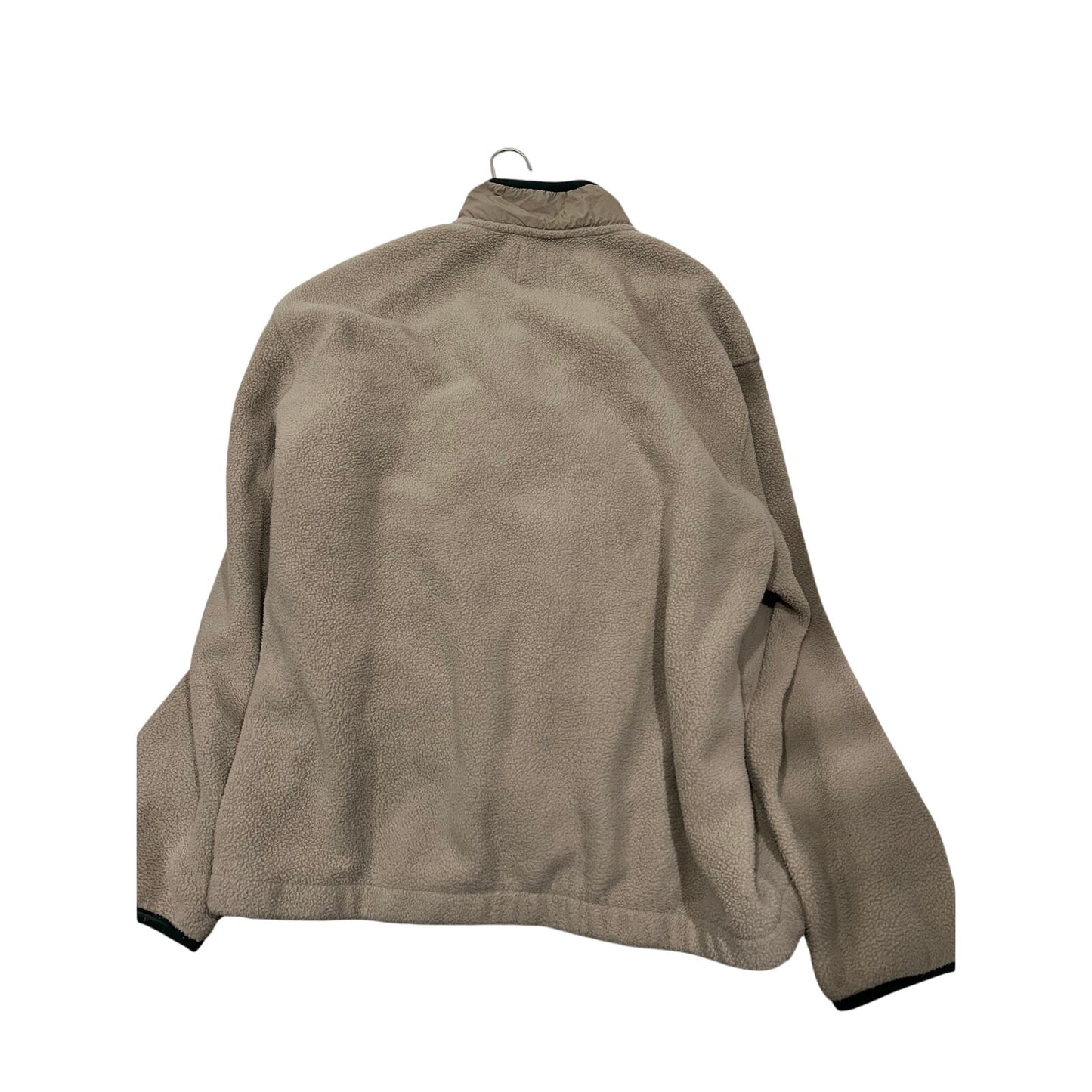 Gap 1/4 Cremallera Beige Crema Ribete Azul Forro Polar Hombre XL