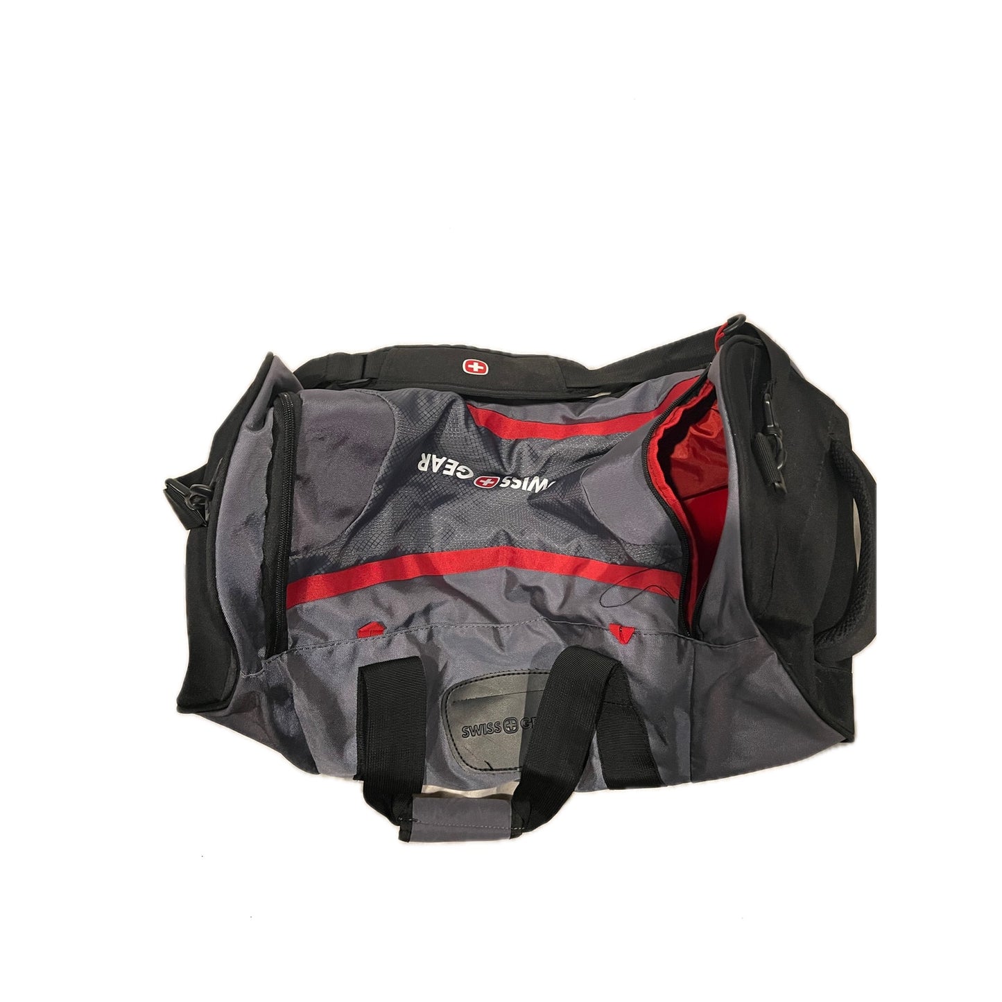 SwissGear 24" Soft Duffel Bag Gray Black W Red Trim