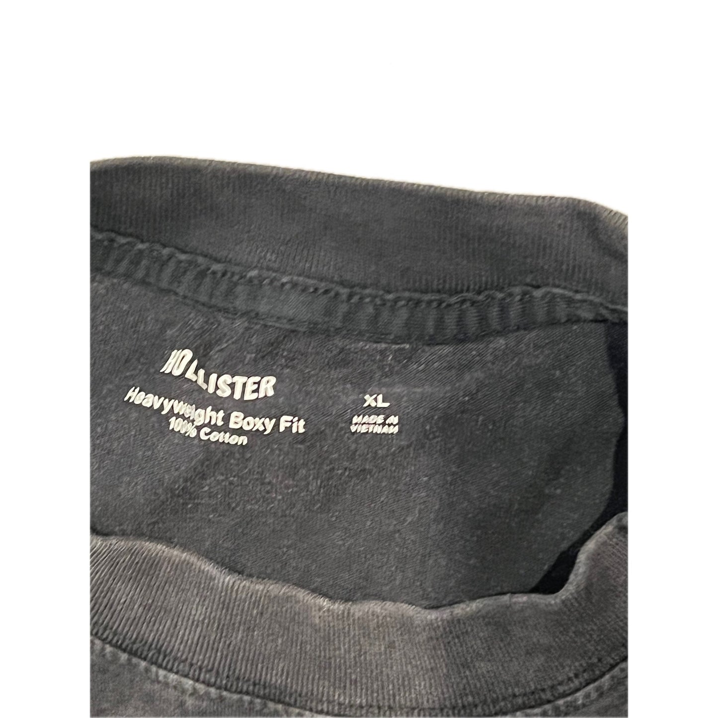 Hollister Heavyweight Boxy Fit Men's Black T-Shirt Mens XL