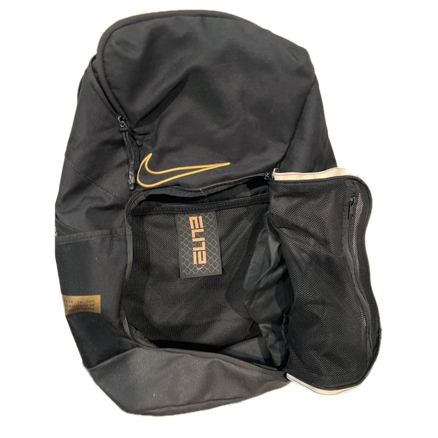 Nike Elite Pro Hoops Basketball Backpack Black Gold White