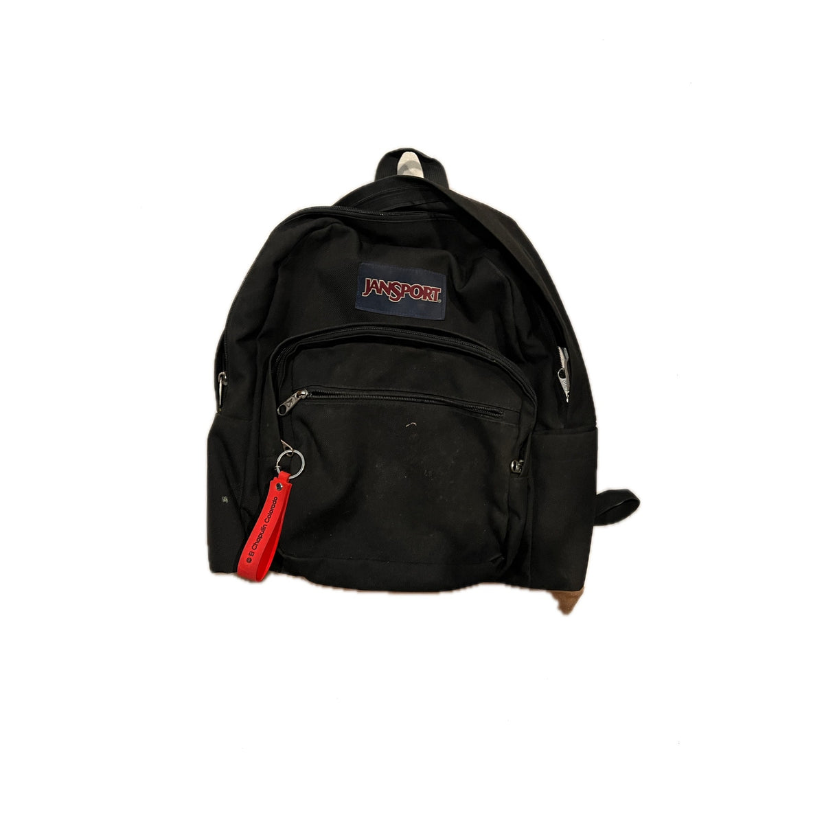 JanSport Right Pack 3 Section Black Brown Suede Backpack