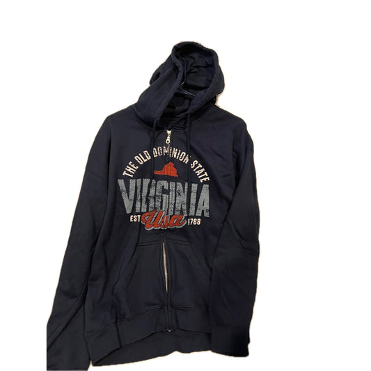 Richmond Virgina Full Zip Blue Hoodie Mens Medium
