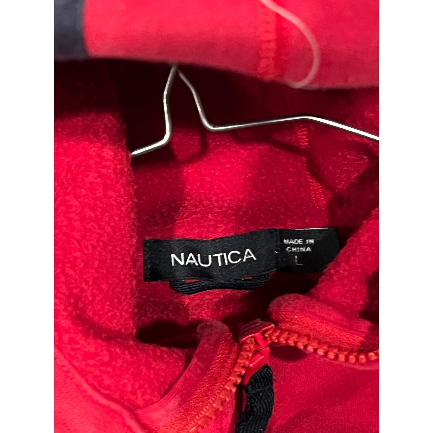 Nautica Red Pullover Hoodie Mens Large